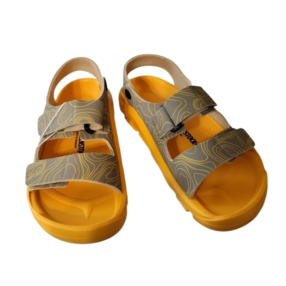 Birkenstock Kids Sandals - Yellow and Gray Khaki Size 34 NEW US 3-3.5